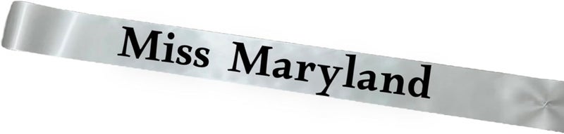Miss Chose your State across the body pageant sash with adjustable pin closure